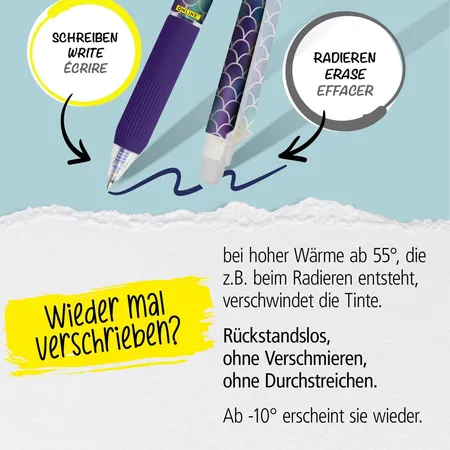 ONLINE Radierbare Ersatzminen für ONLINE magiXX Gelschreiber - 0,7 mm schwarz
