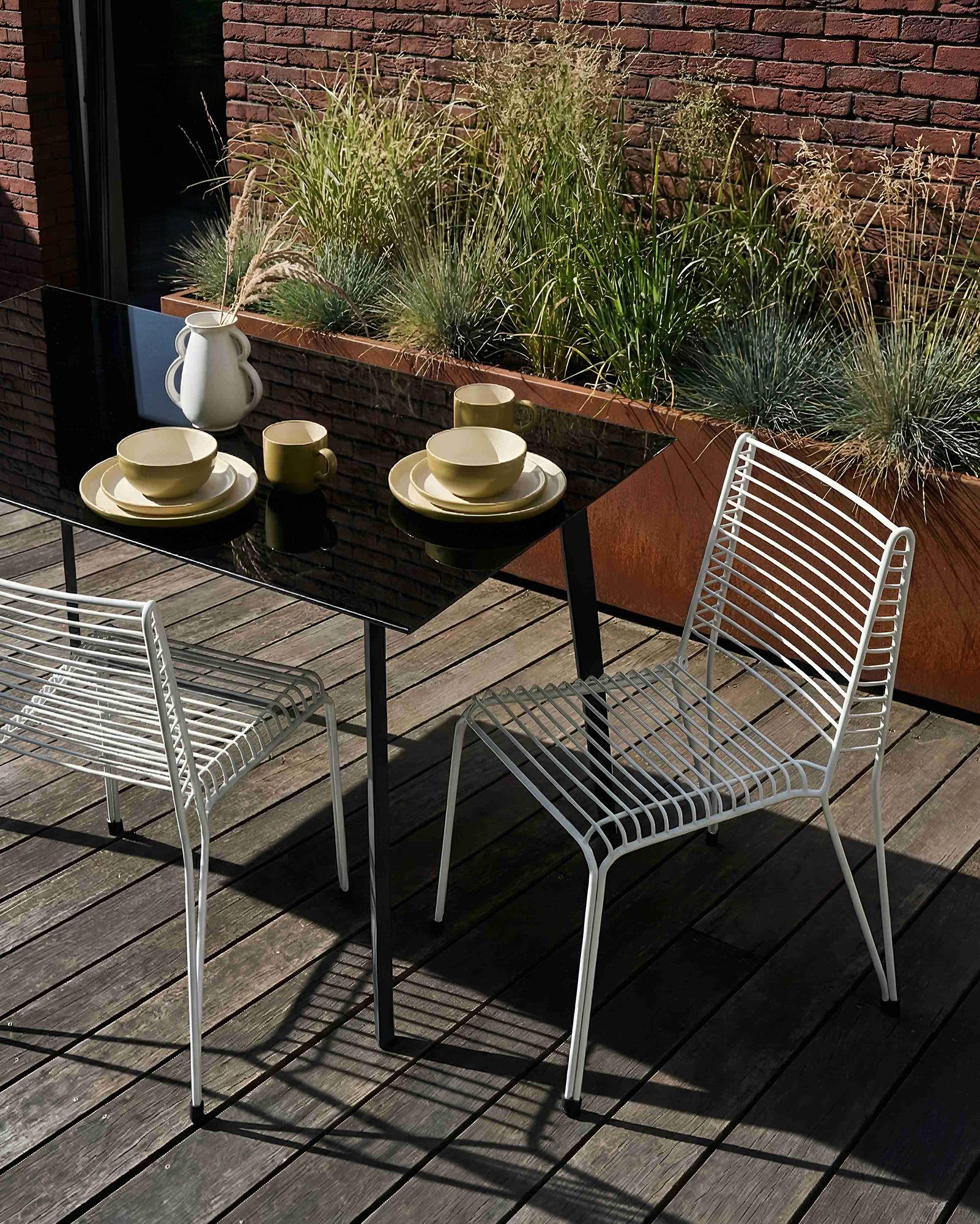 Set van 2 tuinstoelen CHIEVE Metaal Wit