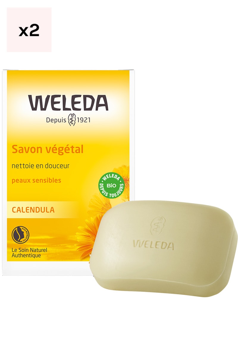 Savons végétaux bio - Calendula - Peaux sensibles - 2 x100 g