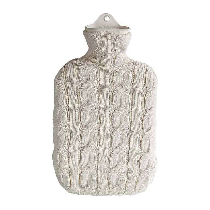 Wärmflasche 2 l Zopfmuster Natur Oekot.Strickb., 1 St
