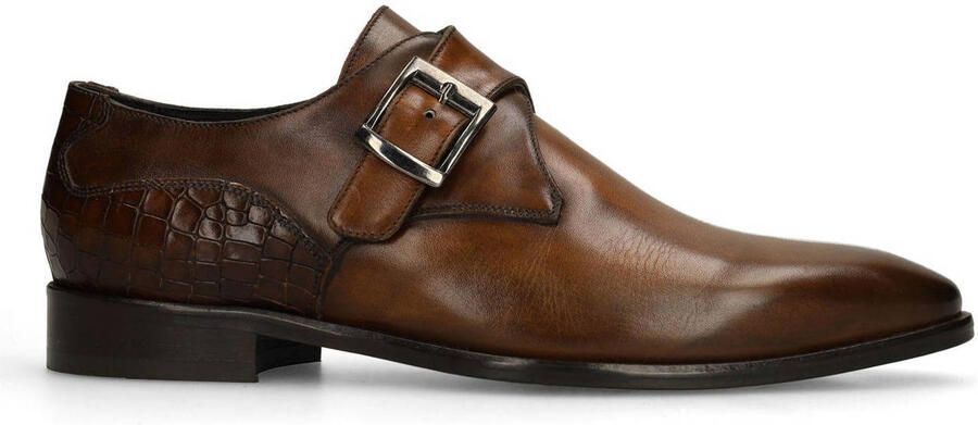 Manfield Black Label leren gespschoenen cognac