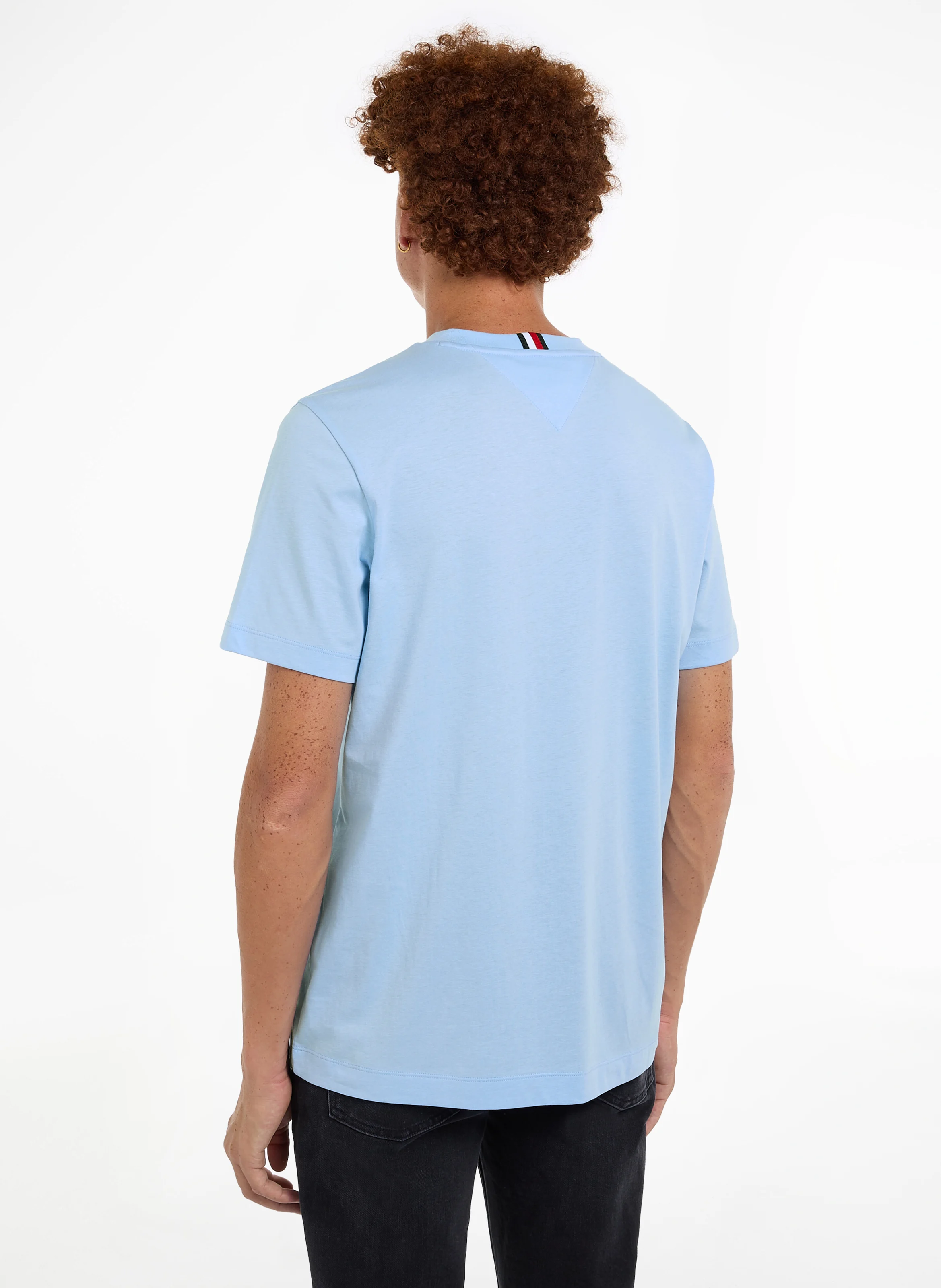 Tee-shirt col rond regular-fit en coton | Bleu