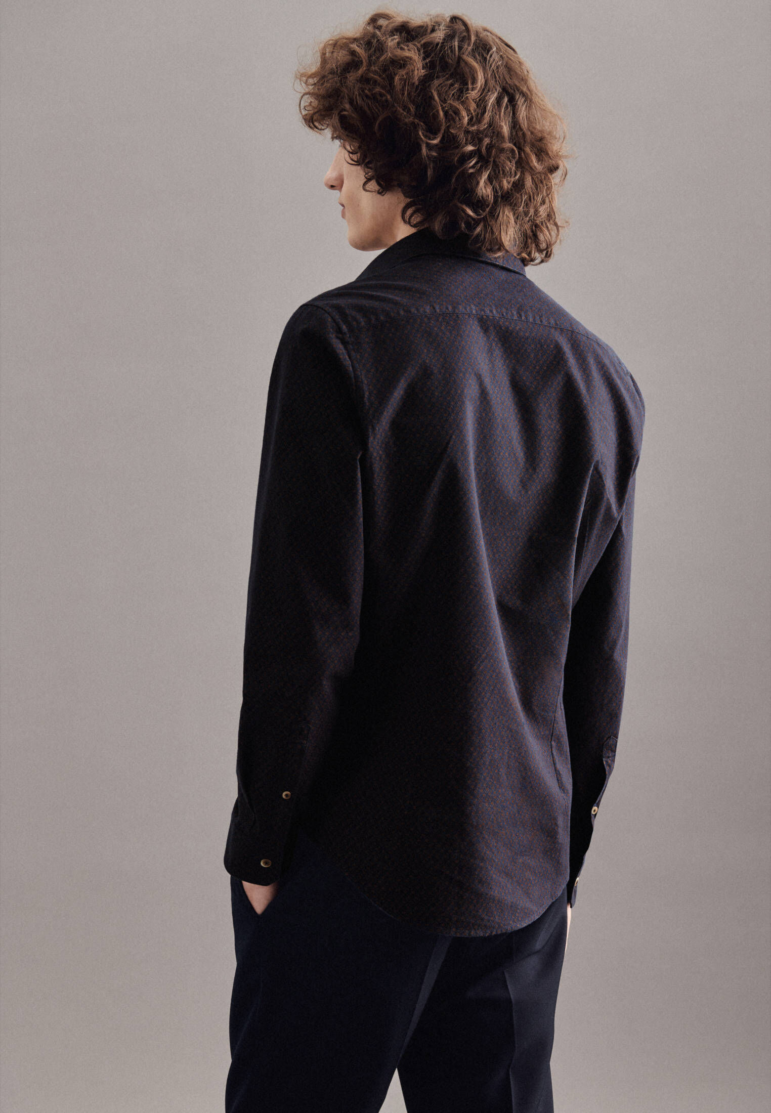 Seidensticker| Herren Casual Hemd Schwarze Rose