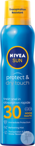 Nivea Sun Protect & Dry Touch Brume Protectrice Rafraîchissante IP30 Absorption Rapide 200ml