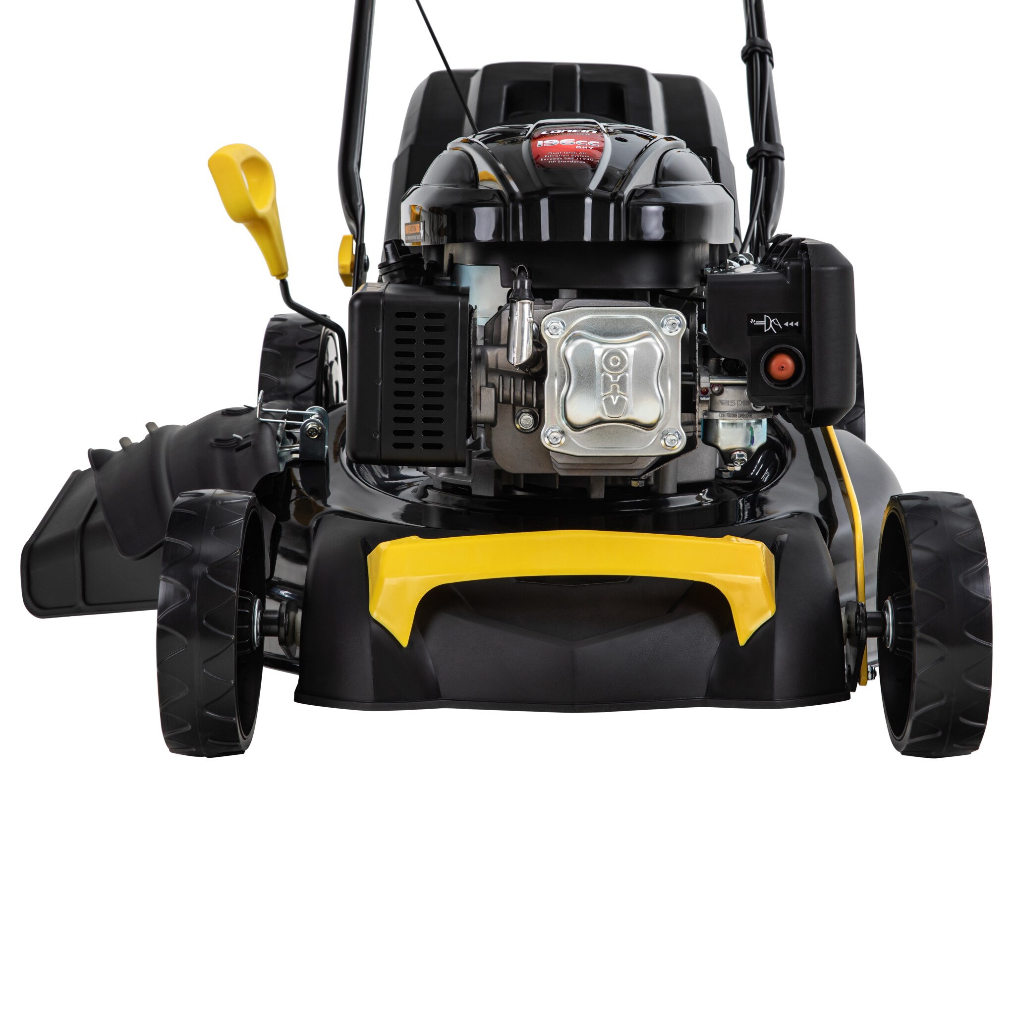 Craftfull Premium Benzin-Rasenmäher CR-196-10, 5in1, GT-Markengetriebe, 196cc-Motor, 4,4 kW, Euro 5 (Schwarz/Gelb)