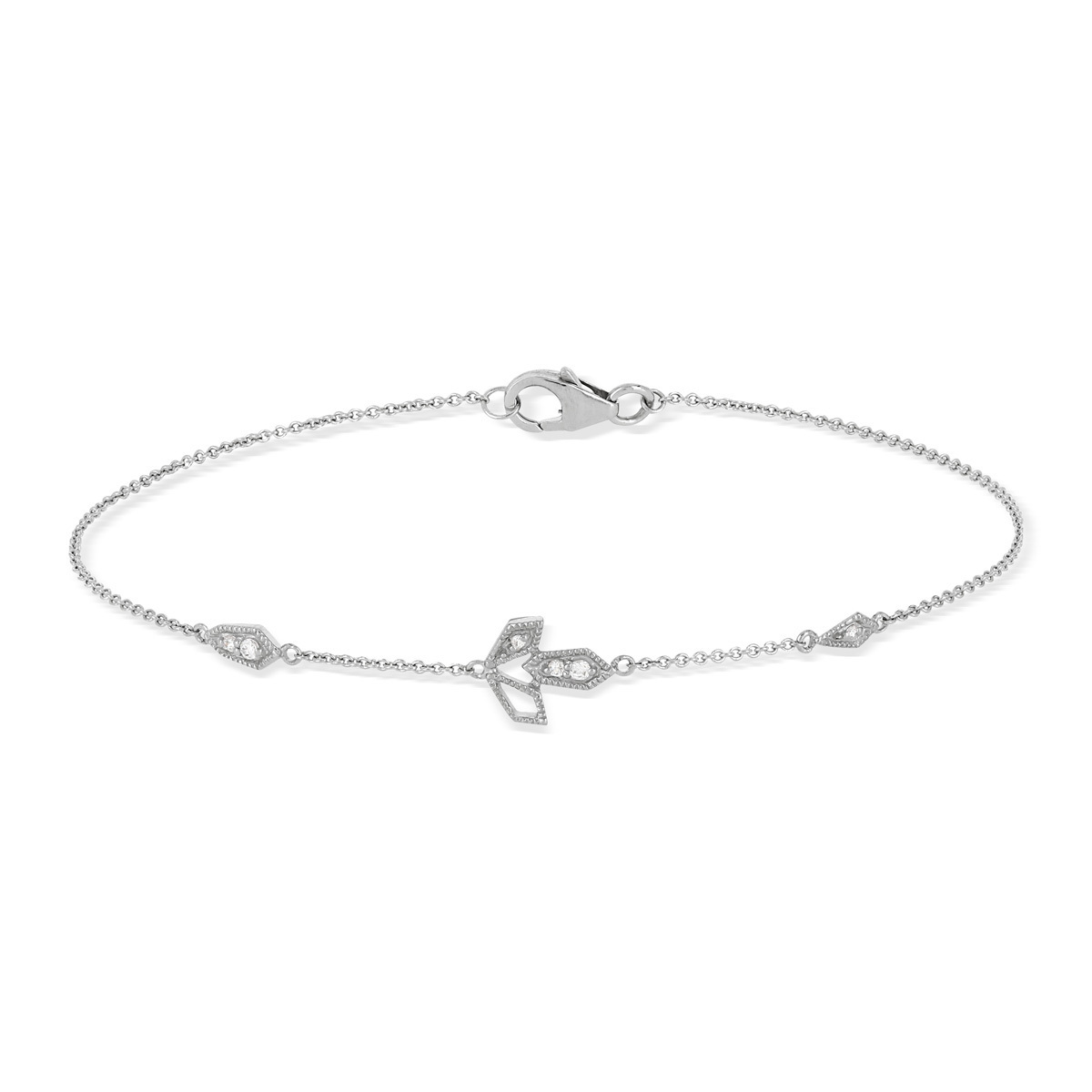 Bracelet or blanc 375 zirconias 19 cm