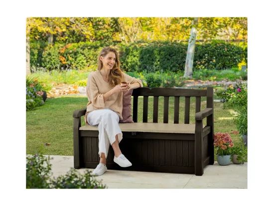 Banc de jardin extérieur avec coffre de rangement GardenBench Box