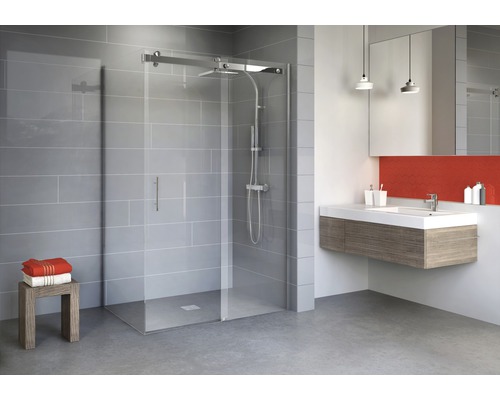 Schuifdeur inclusief zijpaneel Schulte Alexa Style 2.0 120x80 cm helder glasprofiel kleur chroom