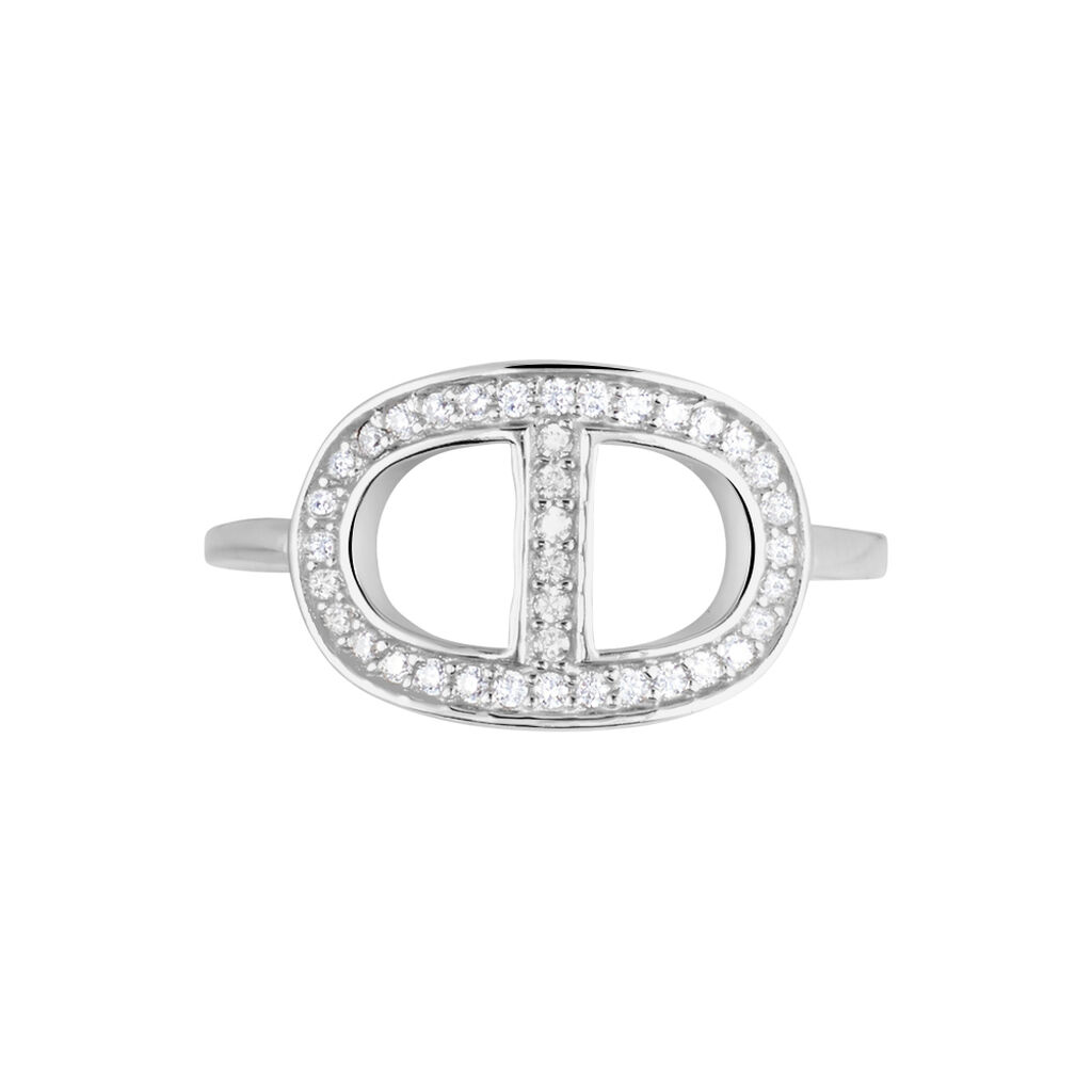 Bague Argent Blanc Caprina Oxydes De Zirconium