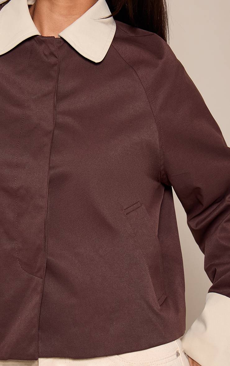 Chocolat Trench Court Contrasté Petite