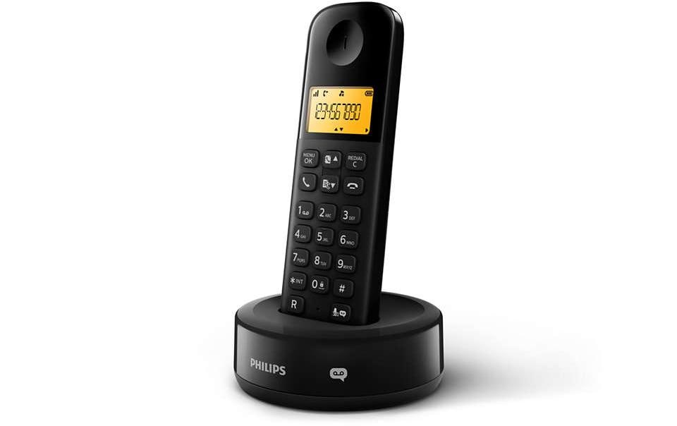 Schnurlostelefon D1651B SchwarzSchnurlostelefon mit Anrufbeantworter