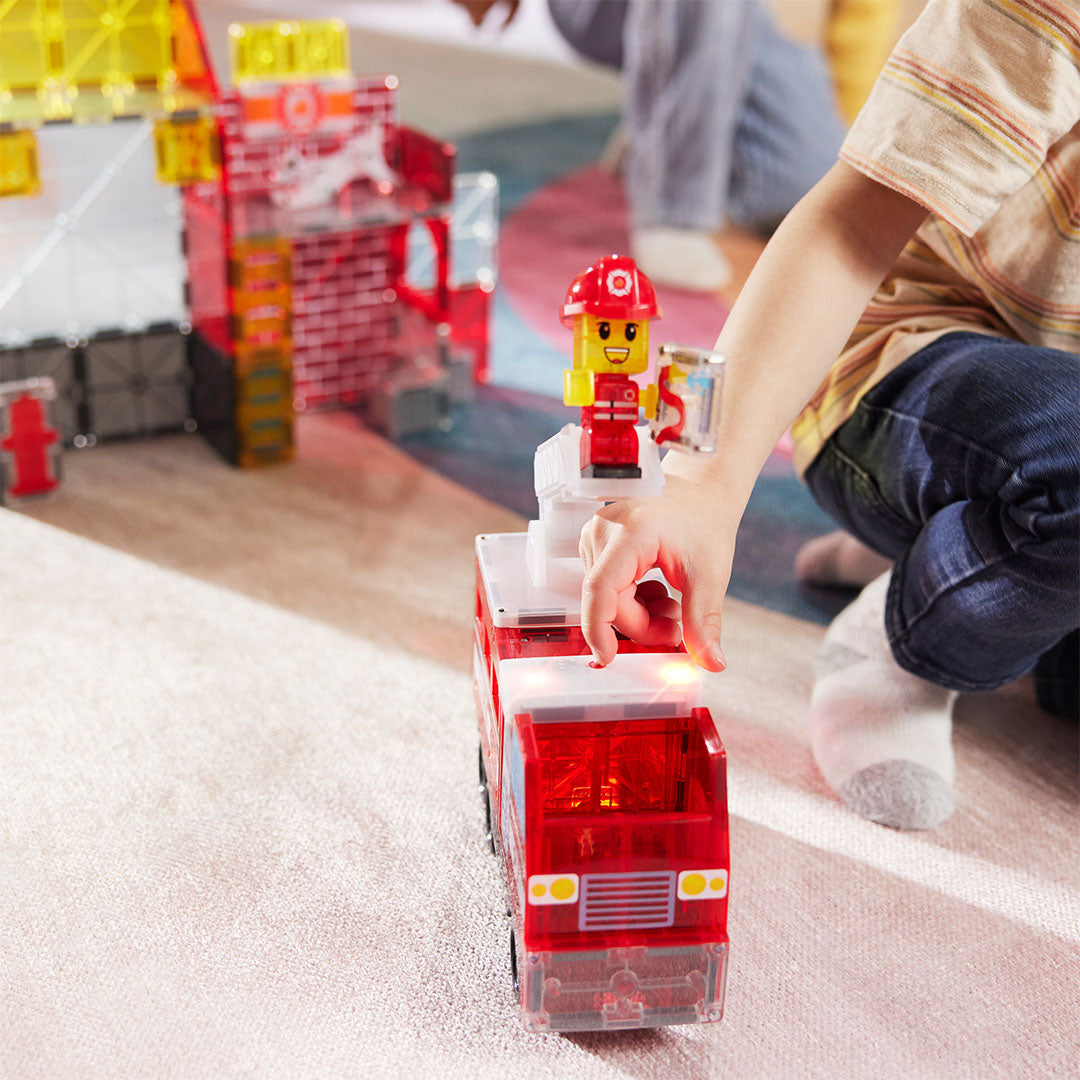 magna-tiles magnetische tegels fire station - 50st