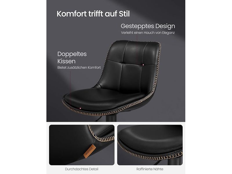 VASAGLE Barhocker 2er Set 48 x 90 cm/112 cm, Schwarz Stabile Barstühle aus Kunstleder