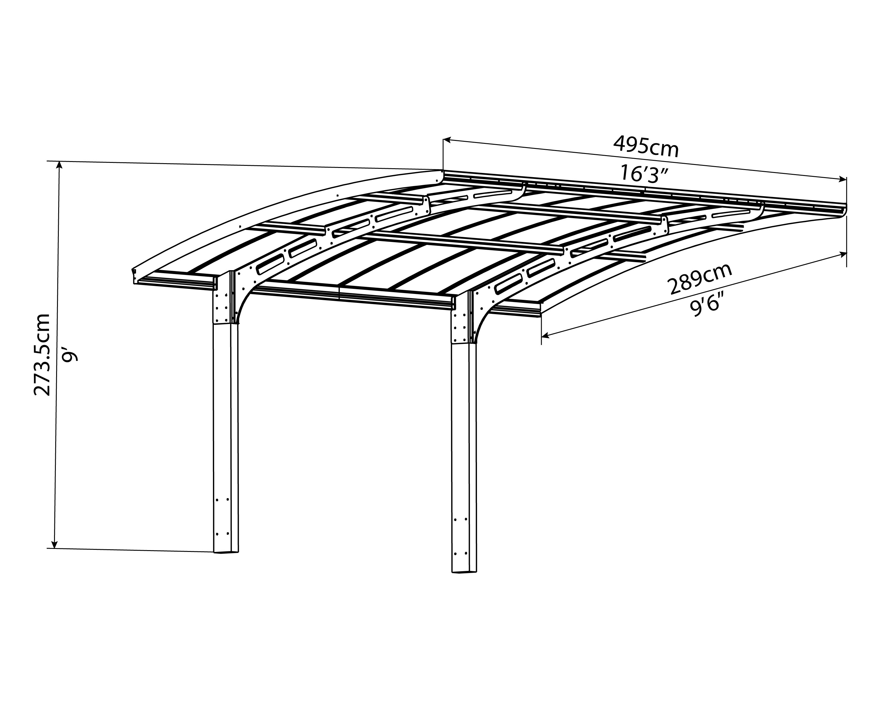Palram - Canopia | Arizona Breeze 2.9 X 5 Carport, anthrazit