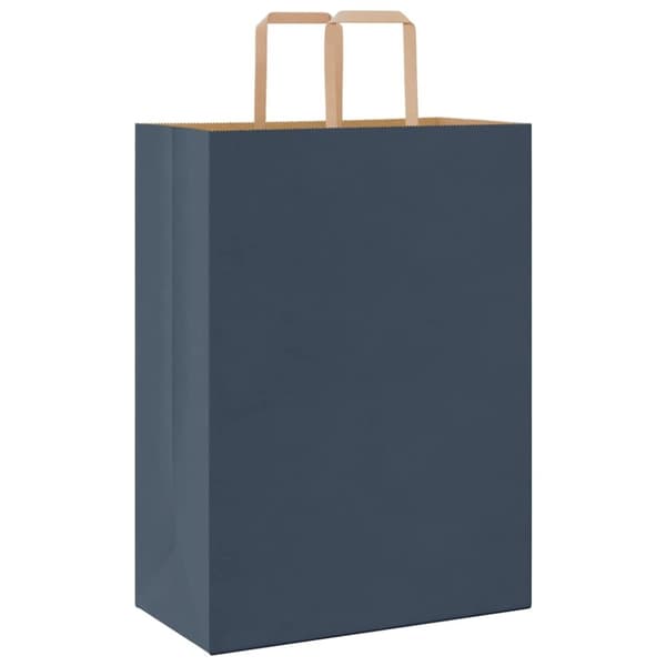 vidaXL Papirposer 250 stk med håndtak blå 32x17x44 cm