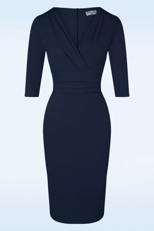 Vintage Chic for Topvintage Nehla penciljurk in marineblauw