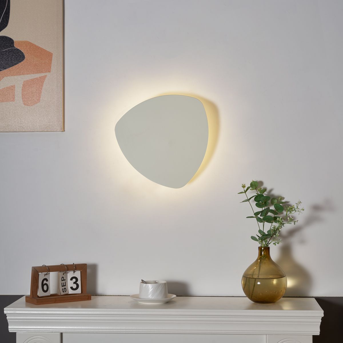 Design wandlamp beige organisch 32cm 2-lichts - Pulley