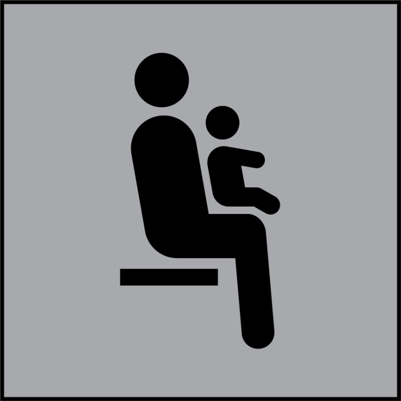 Panneau Siège prioritaire pour personnes avec enfant en bas âge - ISO 7001 en Gravoply