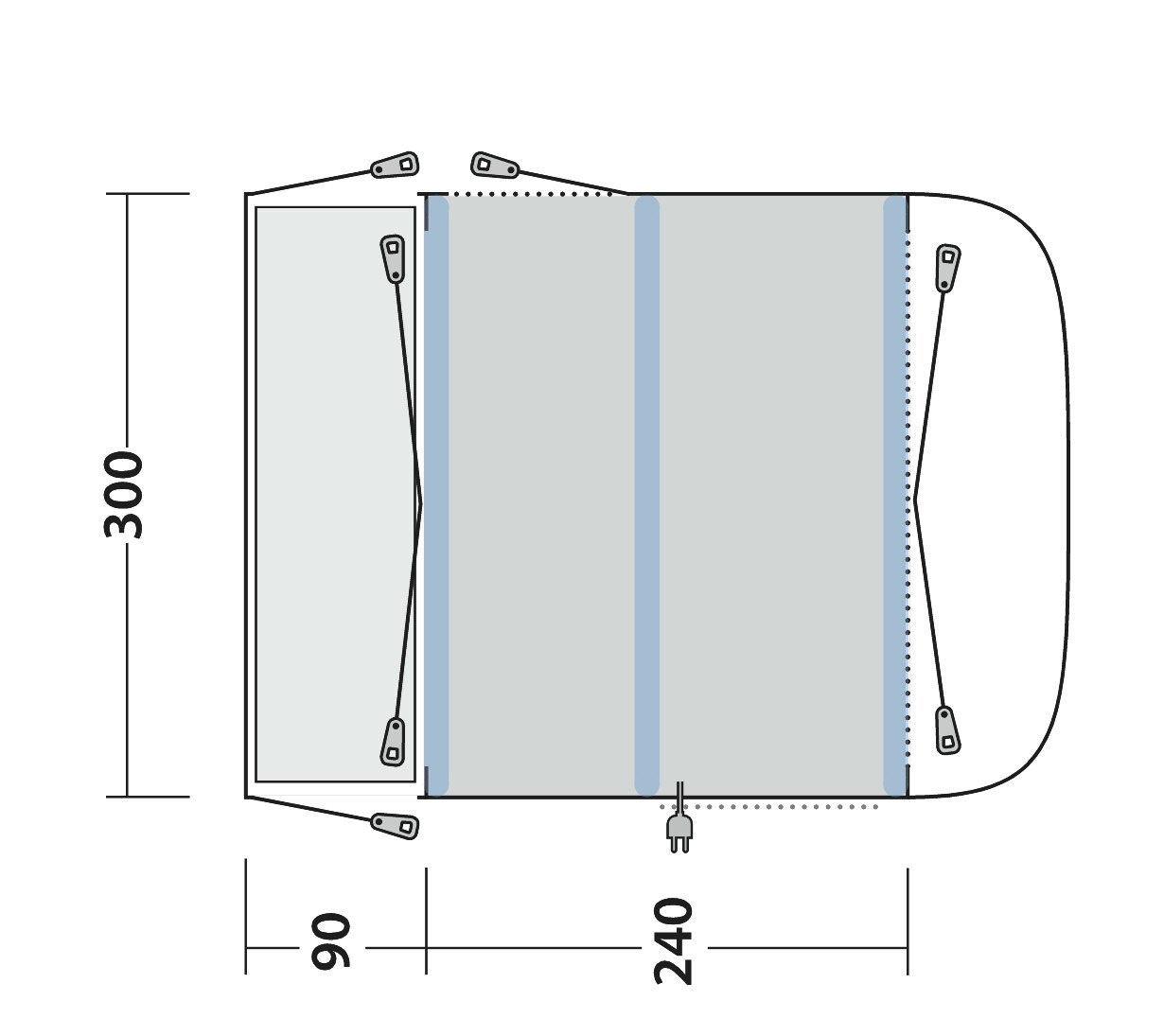 Outwell Newburg 240 Air aufblasbares Busvorzelt 2 Personen Zelt