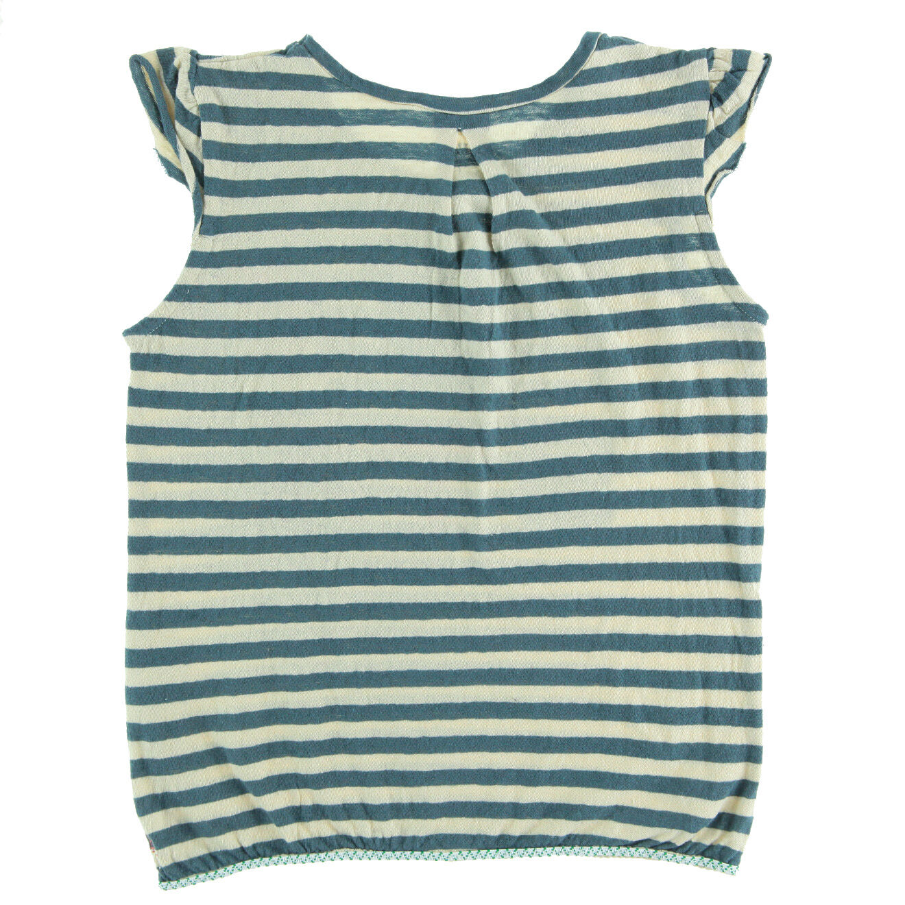 Bellerose T-shirt Vitta rayé écru/bleu