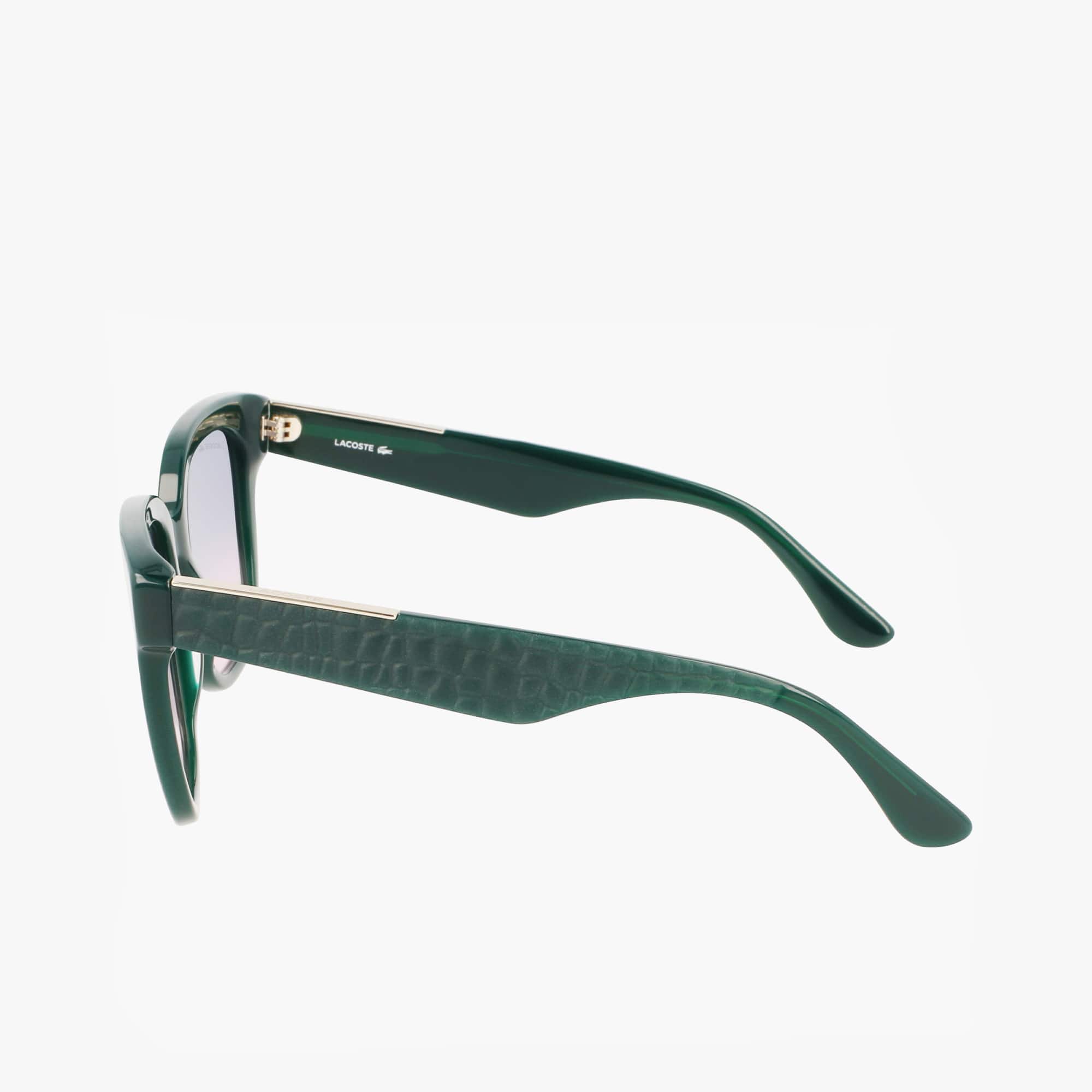Lunettes de soleil Femme rectangulaires Croco Skin en acétate Lunettes de soleil - Vert - Lacoste - Femme