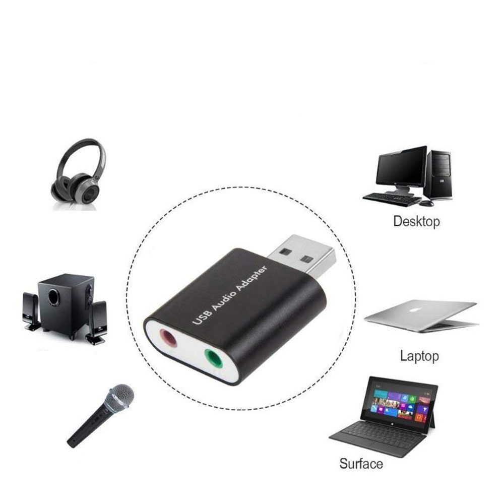 Externe USB Soundkarte Audio Klinke Adapter Stereo Out / Mikrofon In