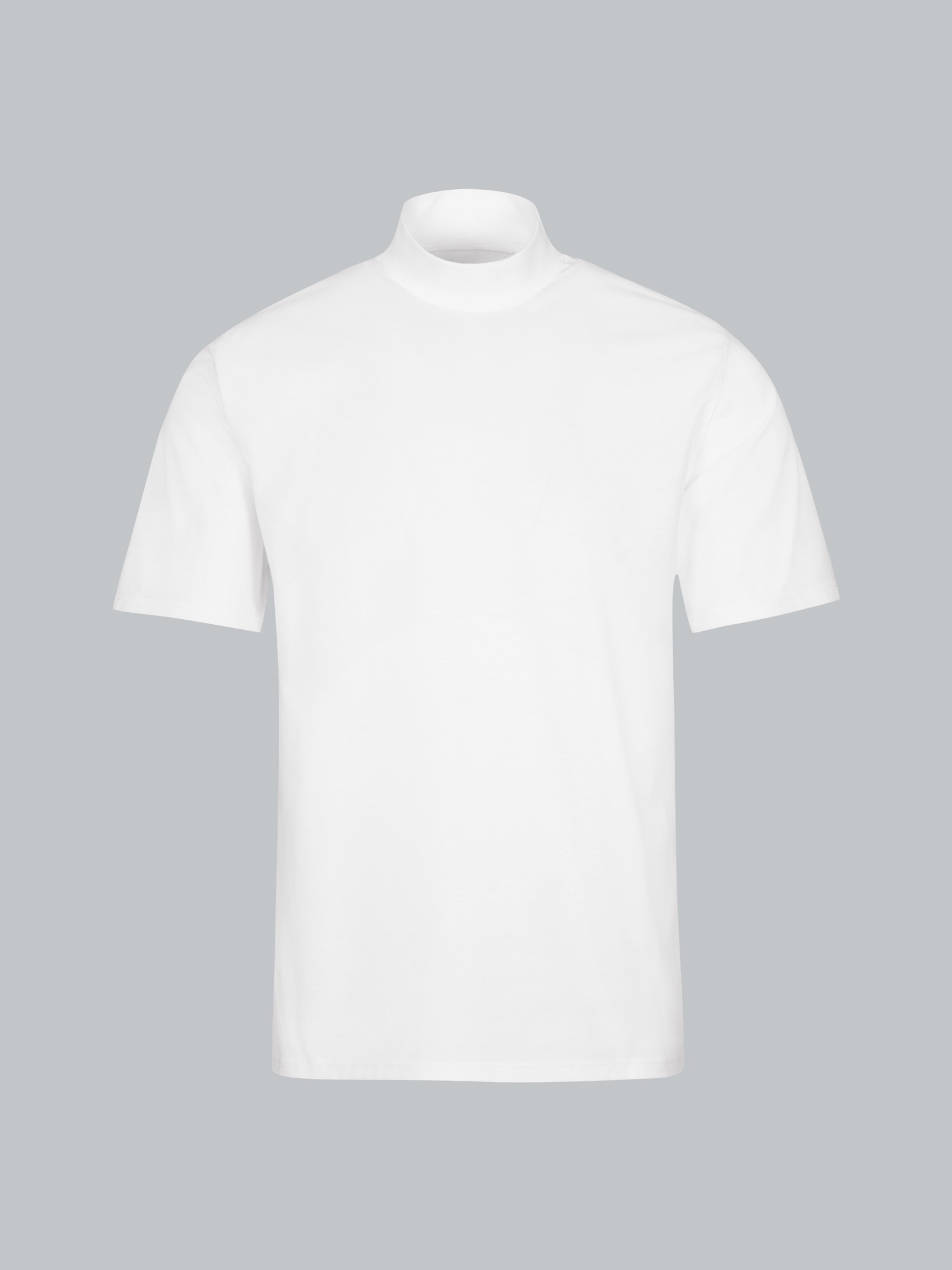 T-Shirt mit Stehkragen Weiss