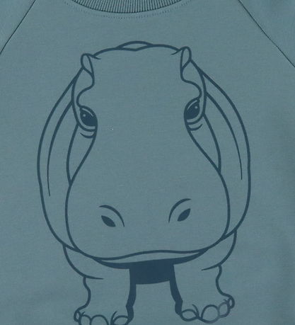 DYR-Cph Sweatshirt - Dyrbellow - Blåe Grey Outline Flodhest