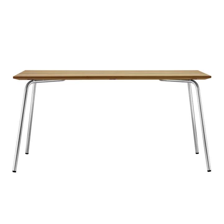 Thonet - S 1040 Gartentisch, 150 x 78 cm, Edelstahlrundrohr / Iroko (All Seasons)