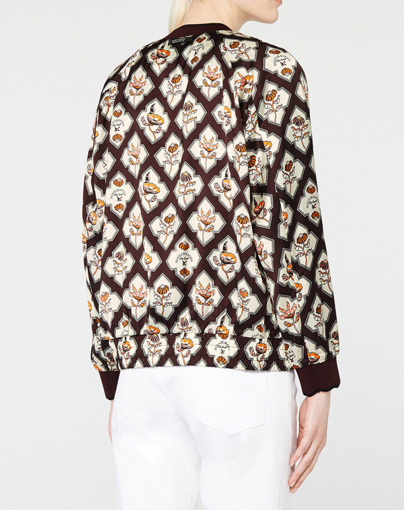 Scotch & Soda Bombers réversible Encart à Fleurs marron