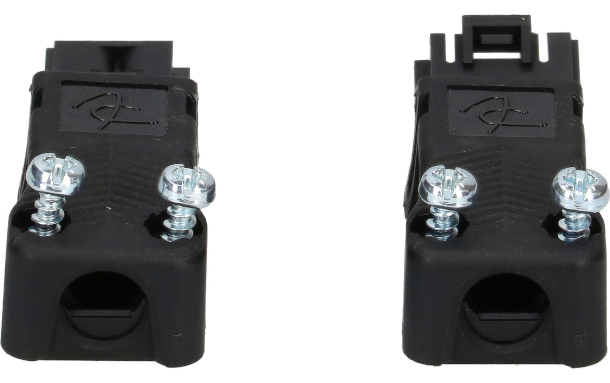 Set Stecker und Kupplung AC 164 flach, 2-poligSet aus AC 164 STF/2 Stecker und AC 164 BUF/2 Kupplung, flach