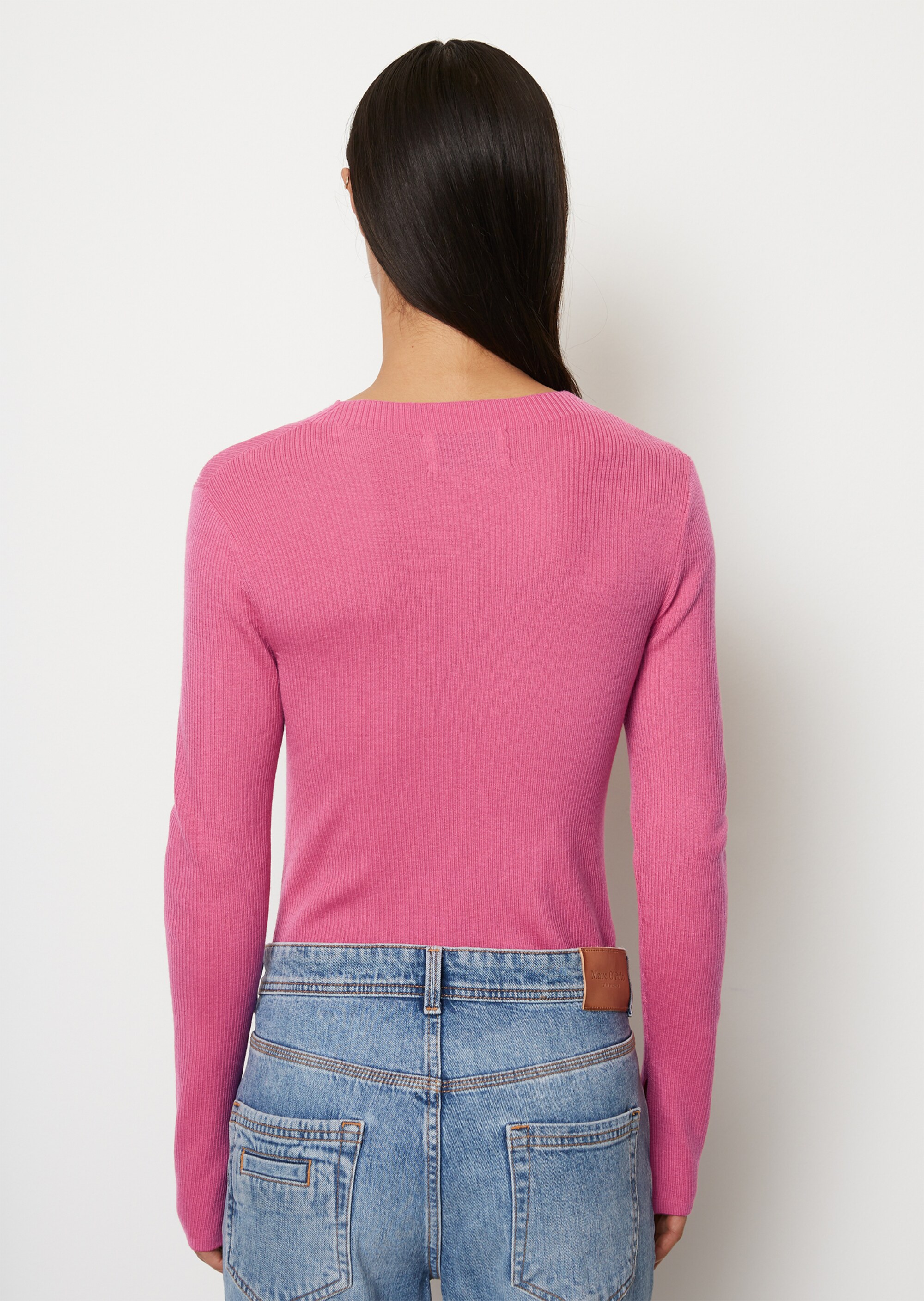 Rippstrickpullover slim aus edler Merinowolle