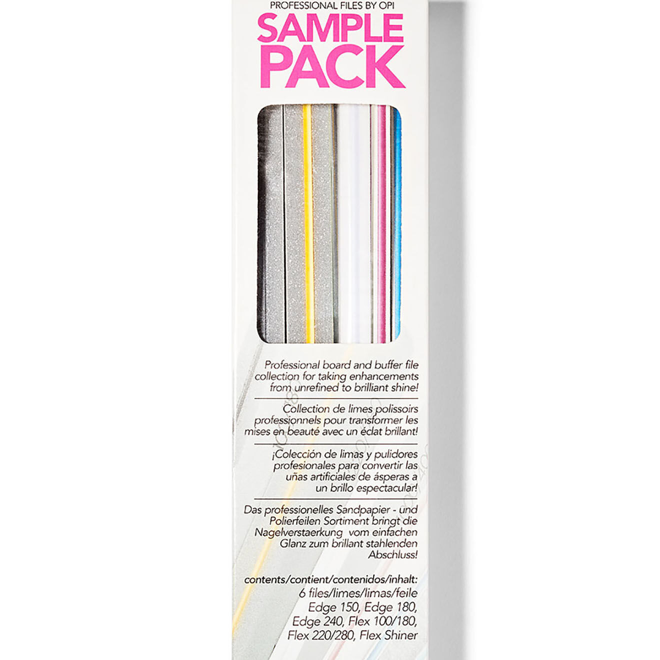 OPI 6 limes polissoirs Edge 150, Edge 180, Edge 240, Flex 100/180, Flex 220/280, Flex Shiner