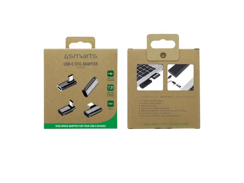 4smarts USB-Adapter 4-teiliges Set USB-C Stecker - USB-C Bu USB-C OTG Adapter Set 4 Stk.