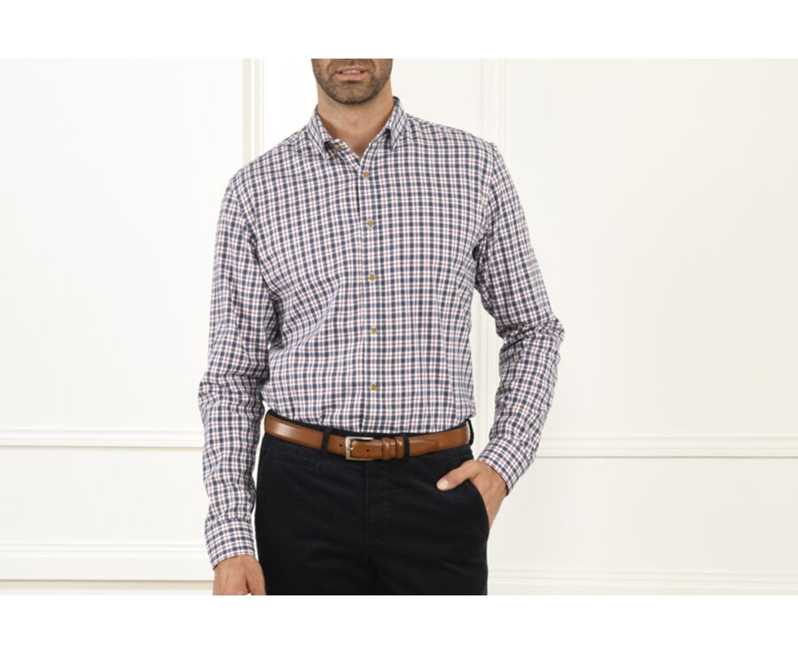 Chemise flanelle à carreaux bleus et rouges - EDMOND
