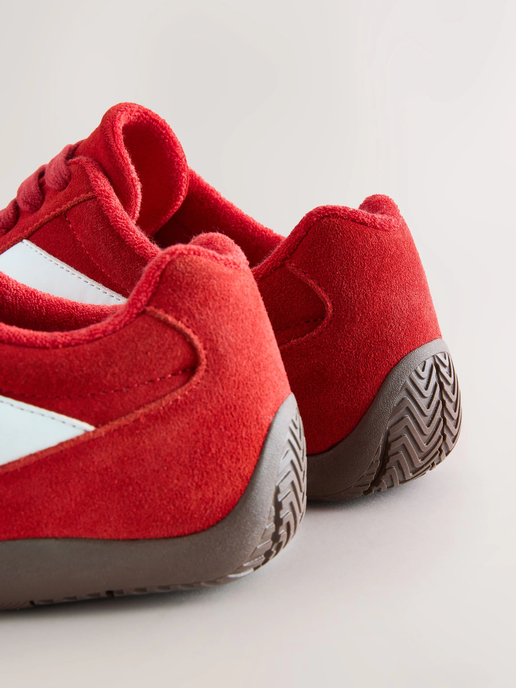 Rood suède - Forever Comfort® Leather Slimsole Lace-Up Trainers