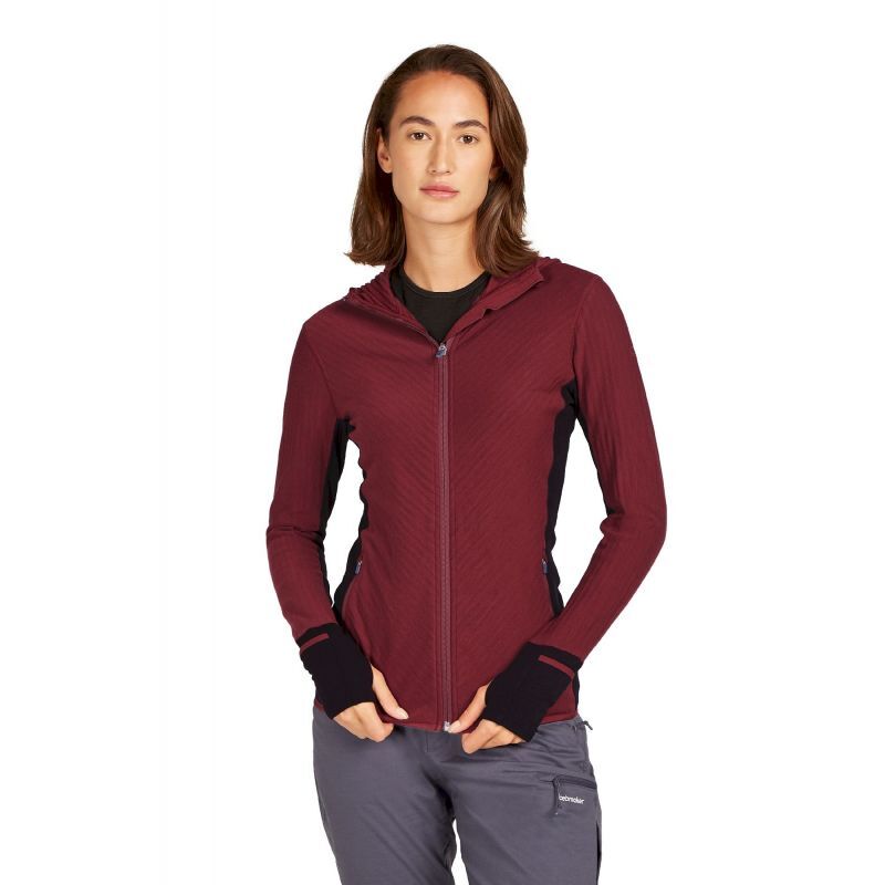 Descender LS Zip Hoodie - Polaire en laine mérinos femme
