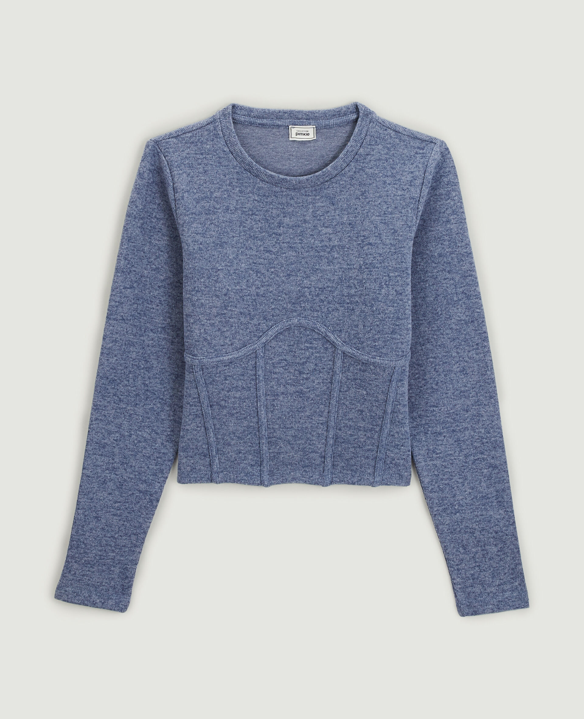 Pull façon corset - Bleu