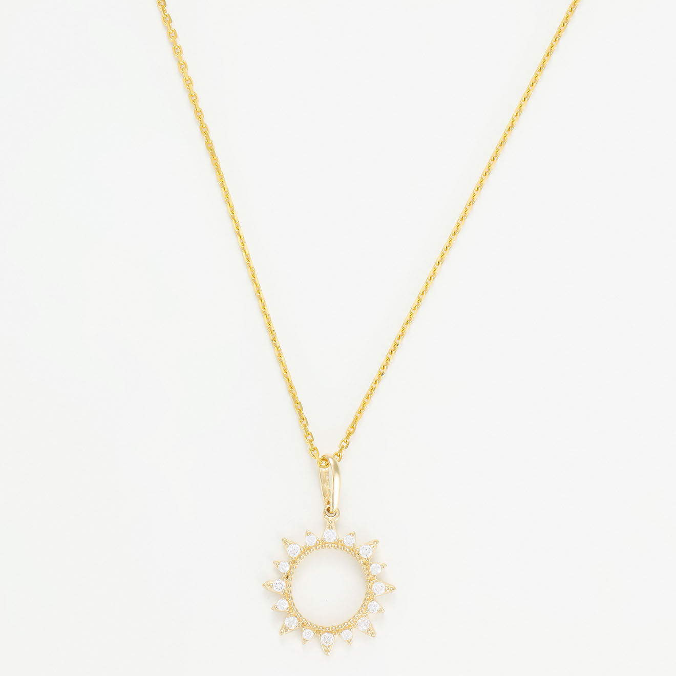 Oro di Oro Pendentif Ton Soleil Zirconium or jaune