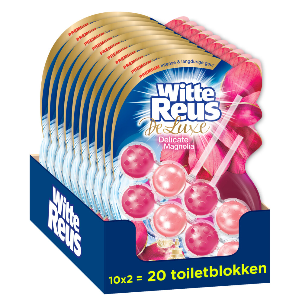 10x Witte Reus Toiletblok DeLuxe Delicate Magnolia2 stuks