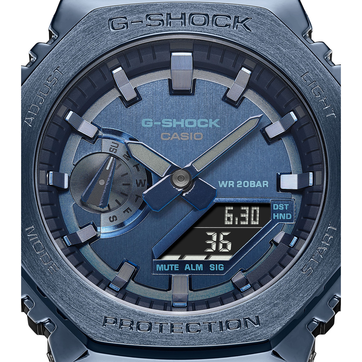 Montre G-SHOCK homme acier bracelet résine bleue