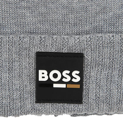 BOSS Hue - Strik - Gråmeleret