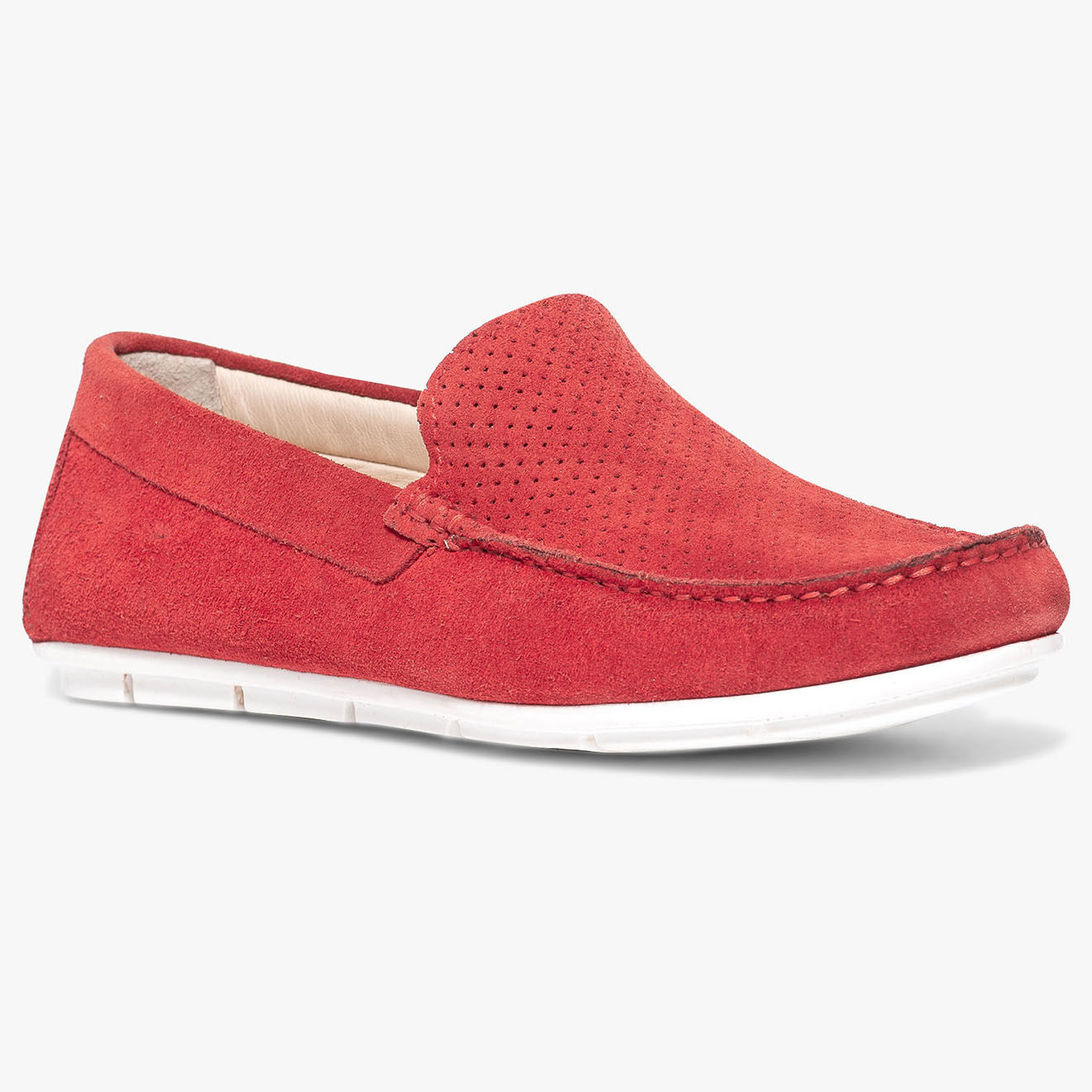 Bocage Mocassins en Velours de Cuir Symmaque rouges