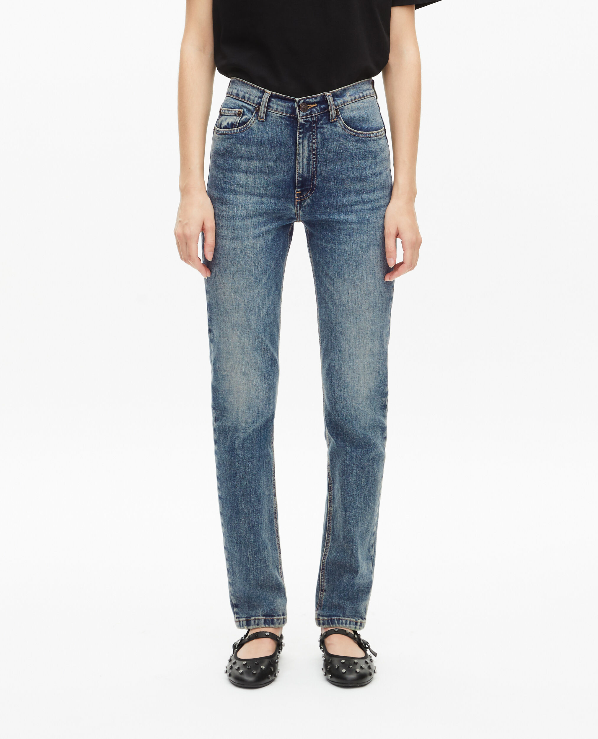 Jean slim bleu délavé