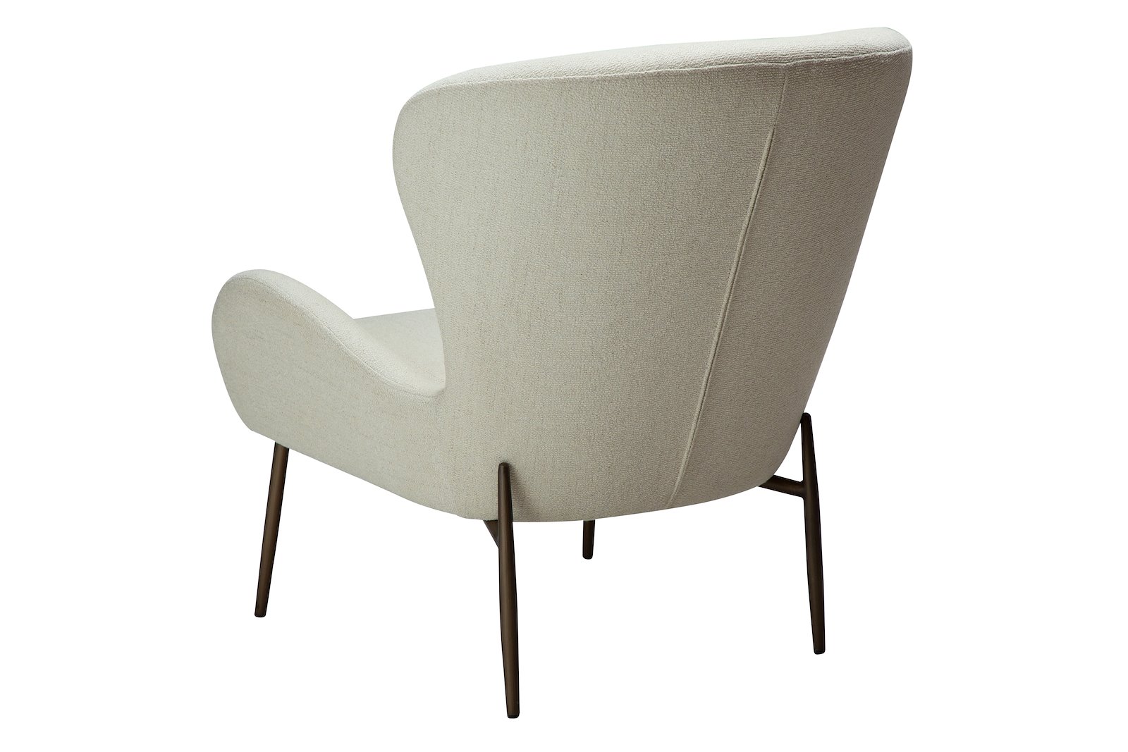 Glam hvilestol lav Tekstil Bouclé Bone White med antikk messing ben