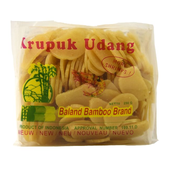Baland Bamboo Krupuk Udang 2x3cm (ongebakken) 250g