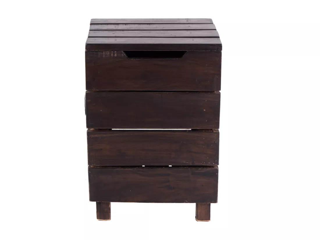 PANIER À LINGE STOCKAGE 50 Bois massif, couvercle pliable 03 dunkelbraun