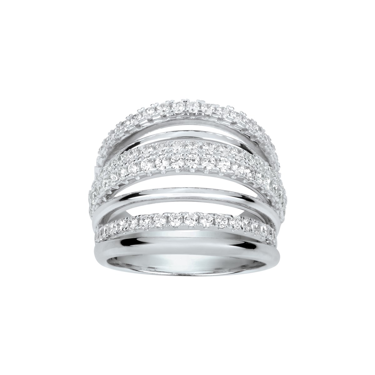 Bague en Argent avec oxyde de zirconium blanc