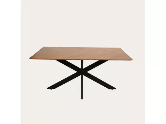 Table à manger effet bois chêne marron 160x75