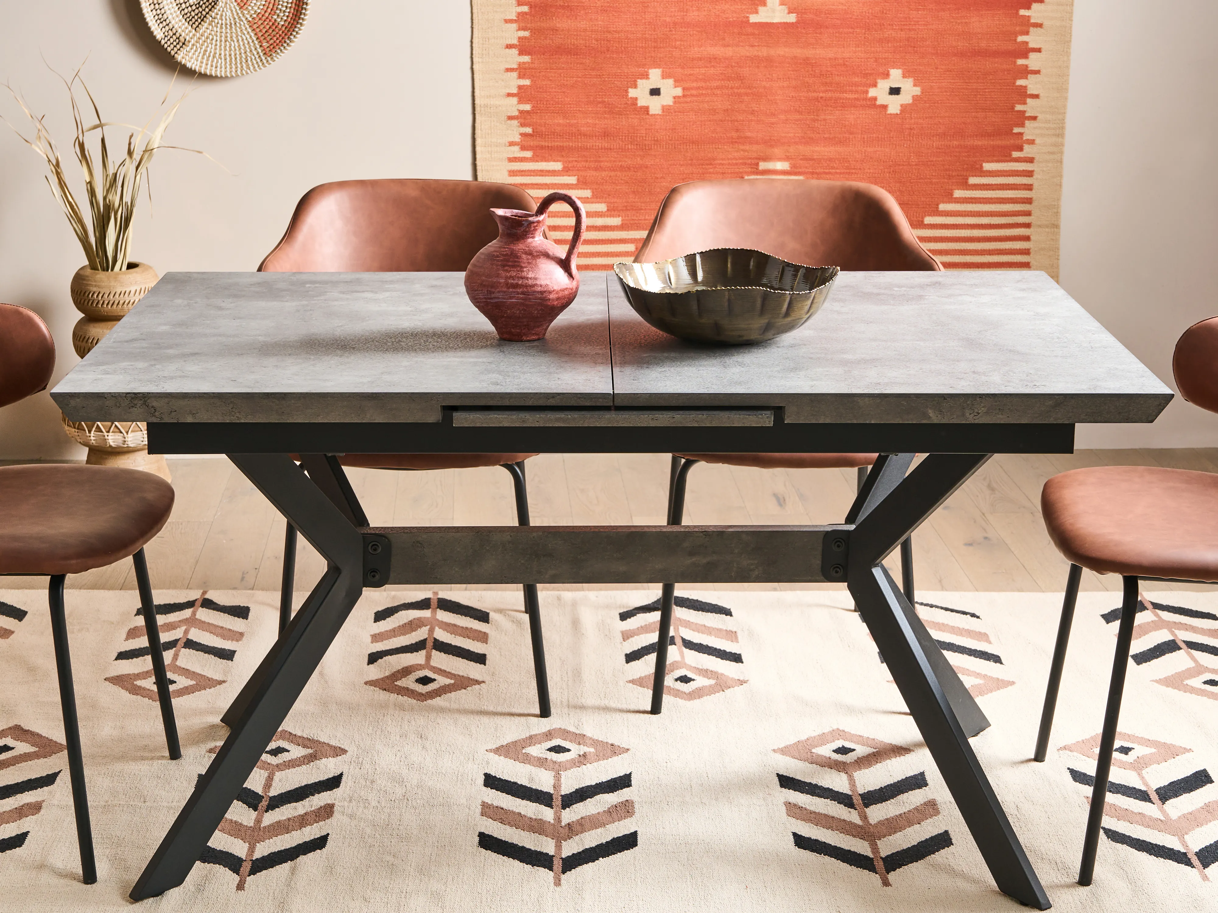 Eettafel uitschuifbaar BENSON Lichtgrijs 80 cm 140/180 cm